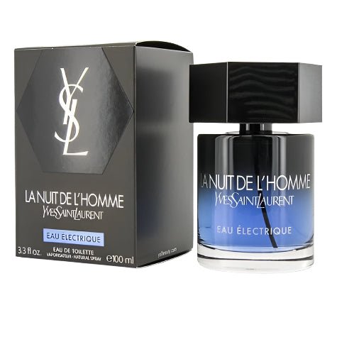 Yves Saint Laurent La Nuit de L'Homme Bleu Électrique perfume bottle