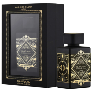 Lattafa Oud for Glory perfume bottle